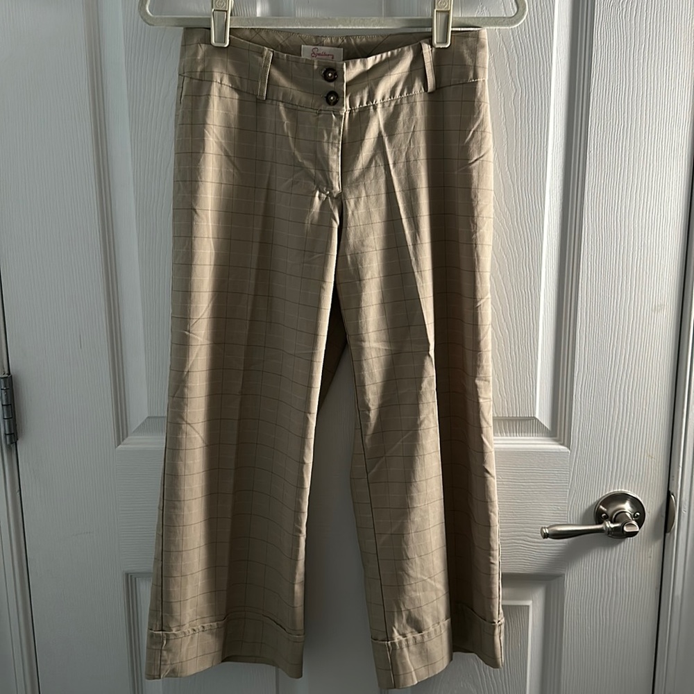 Speechless Tan, Pinstripe Dress Capri-Style Pants